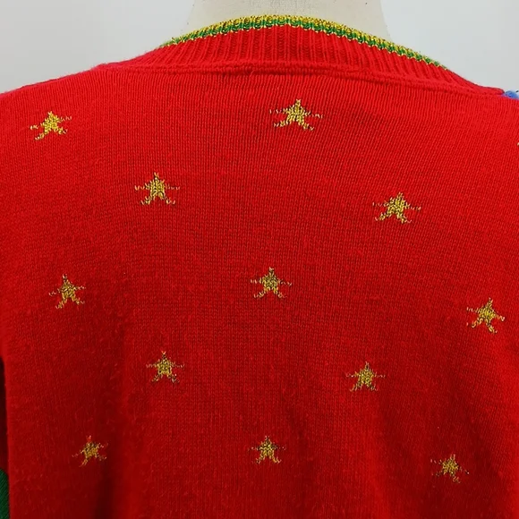 Vintage Casual Corner v-neck Christmas cardigan-sz M - Picture 11 of 12